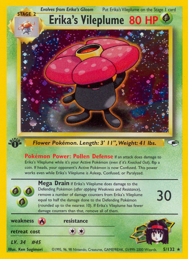 Erika's Vileplume – Gym Heroes 5/132 Pokémon card