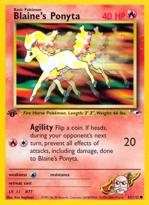 Blaine's Ponyta – Gym Heroes 63/132 Pokémon card