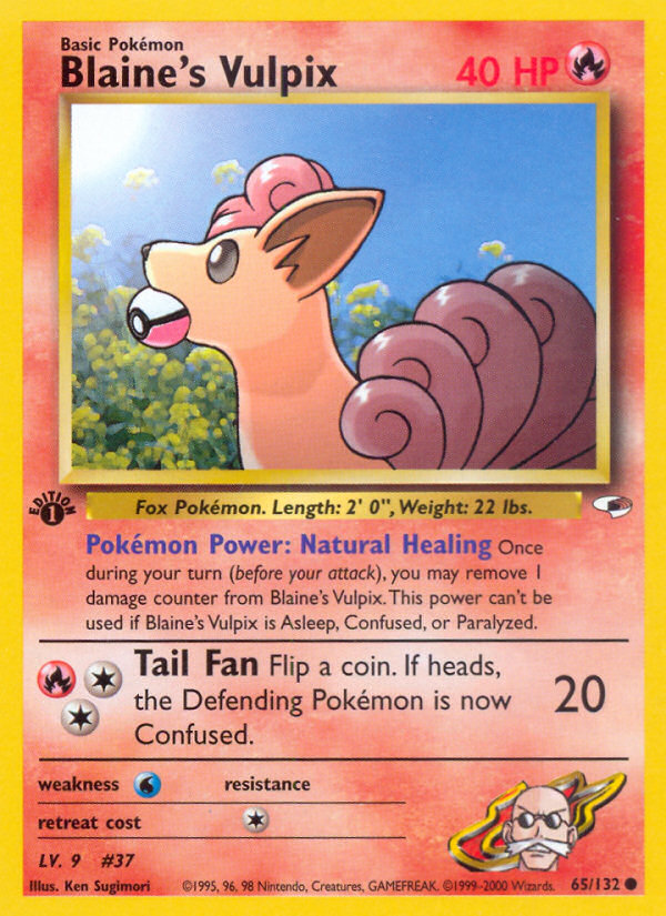 Blaine's Vulpix – Gym Heroes 65/132 Pokémon card