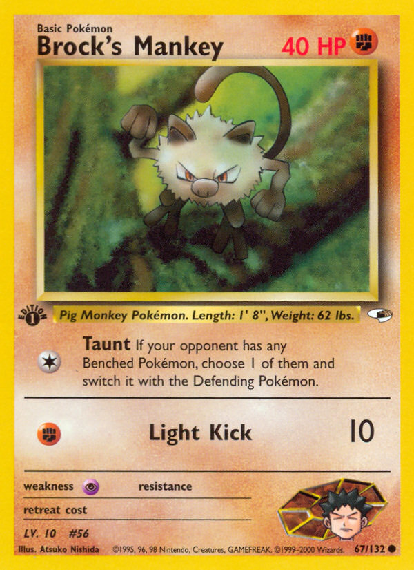 Brock's Mankey – Gym Heroes 67/132 Pokémon card