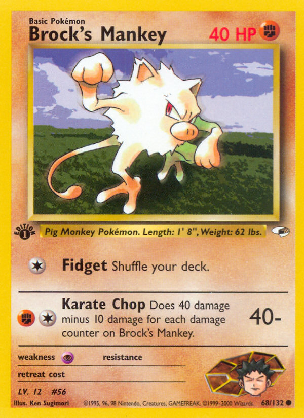 Brock's Mankey – Gym Heroes 68/132 Pokémon card