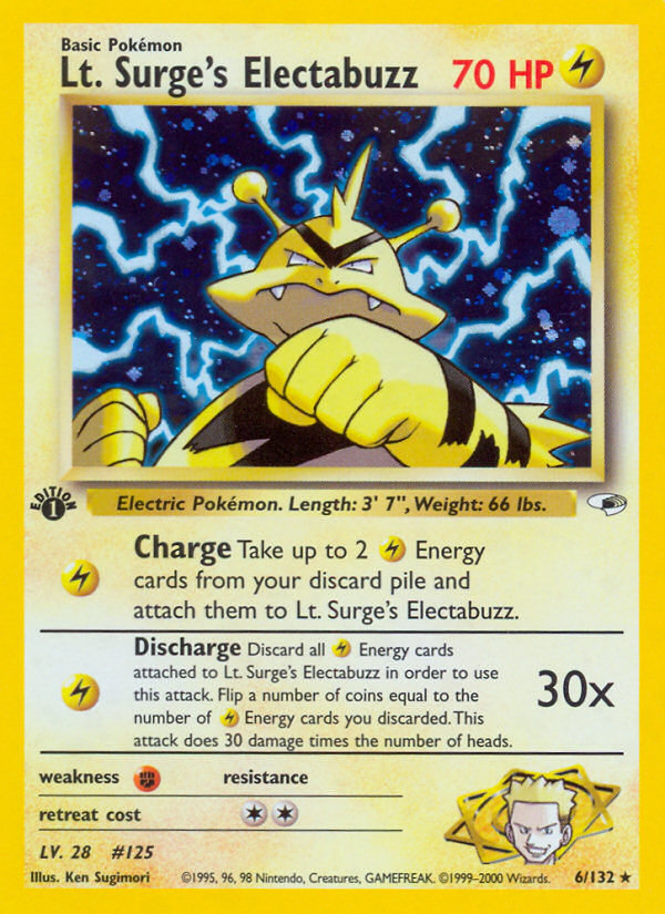 Lt. Surge's Electabuzz – Gym Heroes 6/132 Pokémon card