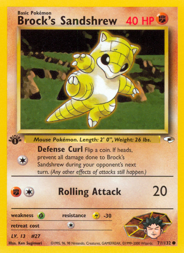 Brock's Sandshrew – Gym Heroes 71/132 Pokémon card