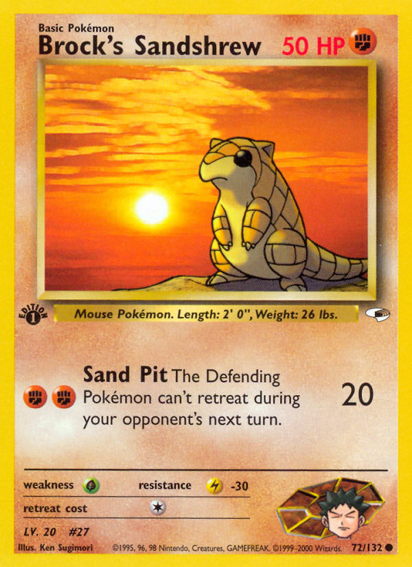 Brock's Sandshrew – Gym Heroes 72/132 Pokémon card