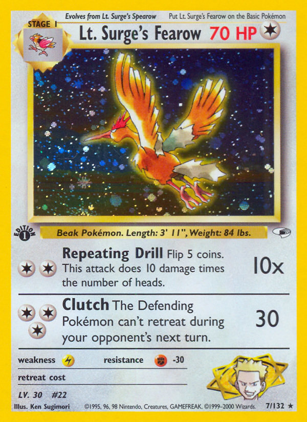 Lt. Surge's Fearow – Gym Heroes 7/132 Pokémon card