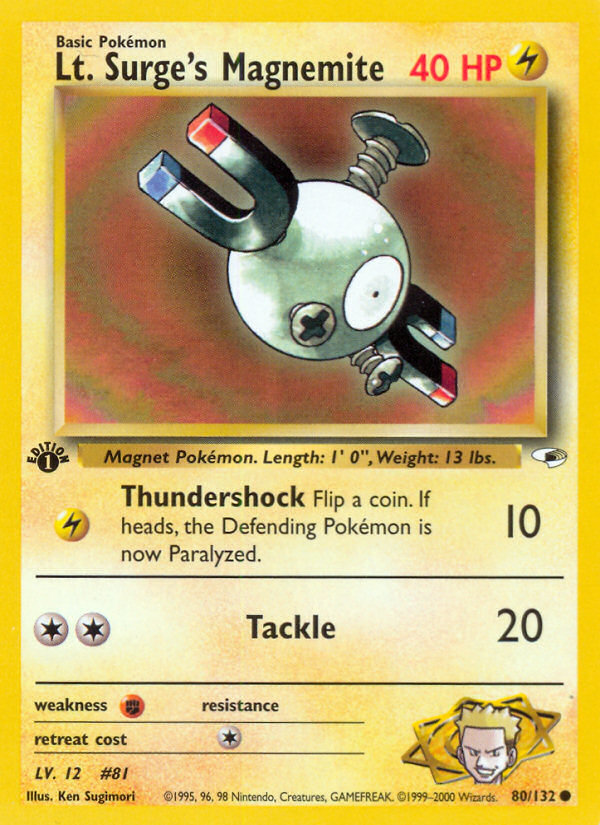 Lt. Surge's Magnemite – Gym Heroes 80/132 Pokémon card