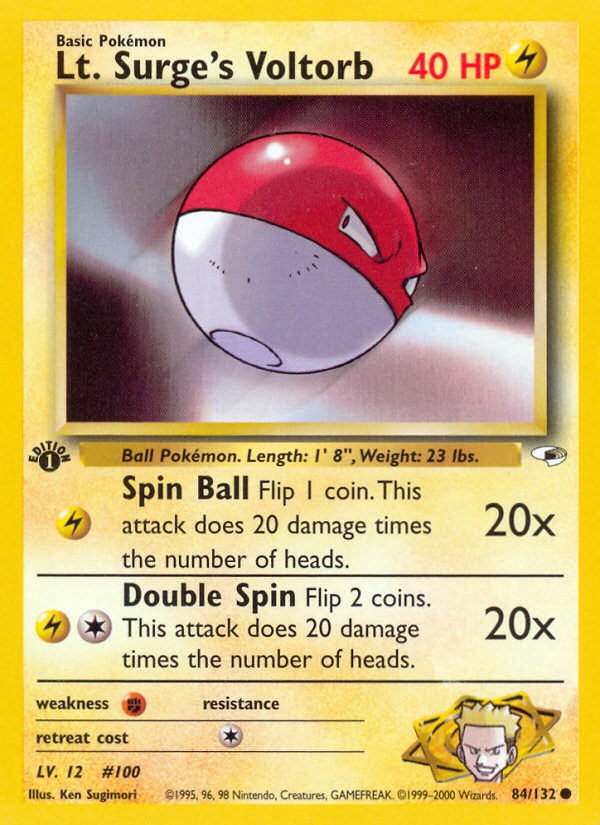 Lt. Surge's Voltorb – Gym Heroes 84/132 Pokémon card
