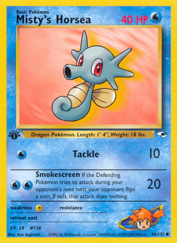 Misty's Horsea – Gym Heroes 86/132 Pokémon card
