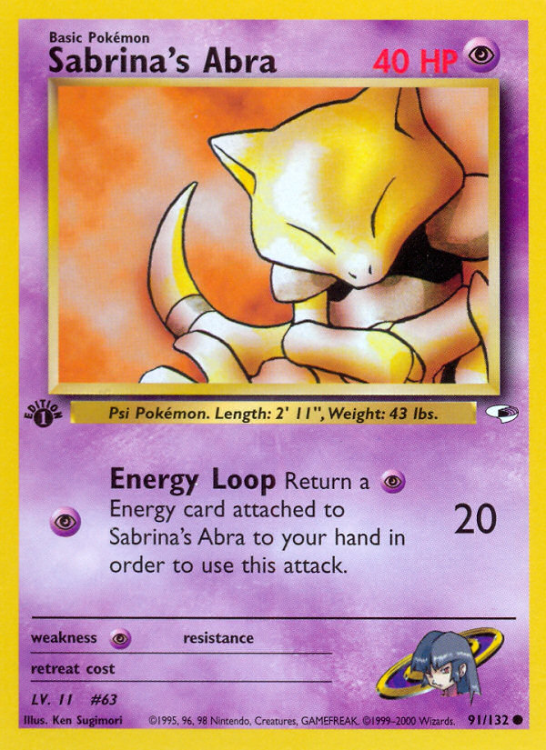 Sabrina's Abra – Gym Heroes 91/132 Pokémon card