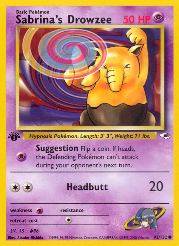 Sabrina's Drowzee – Gym Heroes 92/132 Pokémon card