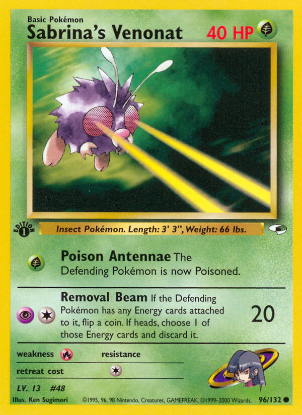 Sabrina's Venonat – Gym Heroes 96/132 Pokémon card
