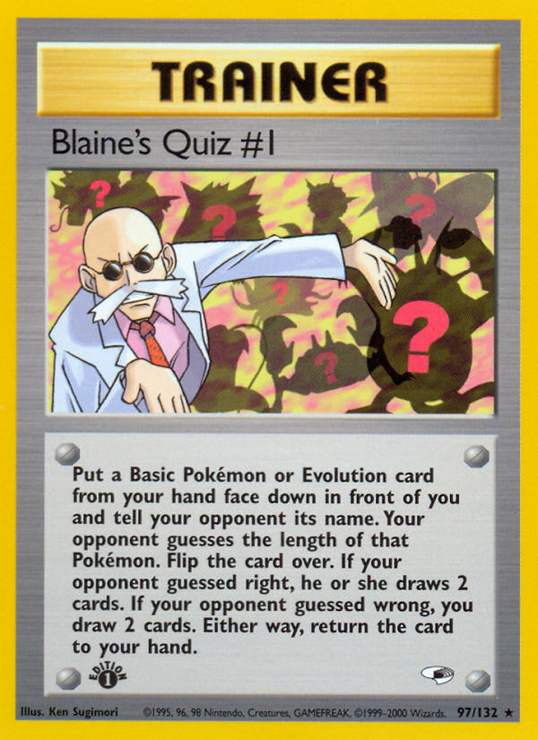 Blaine's Quiz #1 – Gym Heroes 97/132 Pokémon card