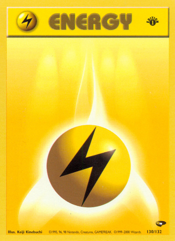 Lightning Energy – Gym Challenge 130/132 Pokémon card