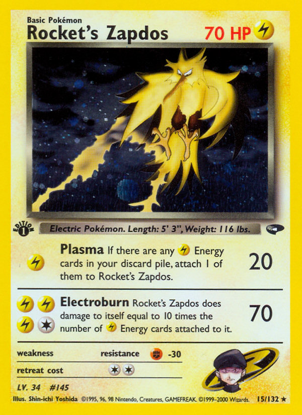 Rocket's Zapdos – Gym Challenge 15/132 Pokémon card