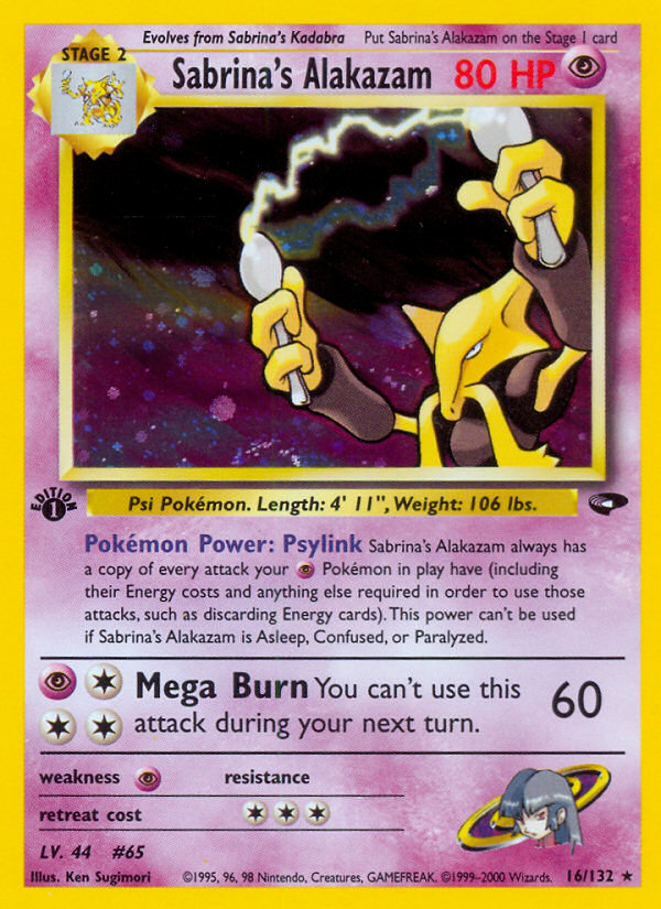 Sabrina's Alakazam – Gym Challenge 16/132 Pokémon card