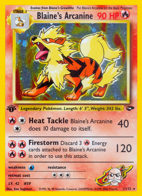 Blaine's Arcanine – Gym Challenge 1/132 Pokémon card