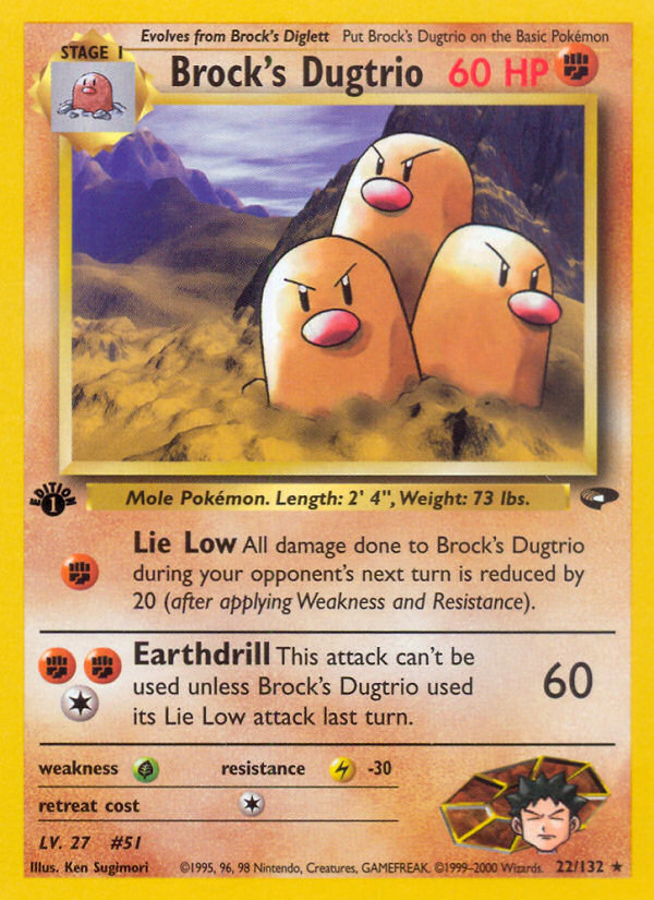 Brock's Dugtrio – Gym Challenge 22/132 Pokémon card