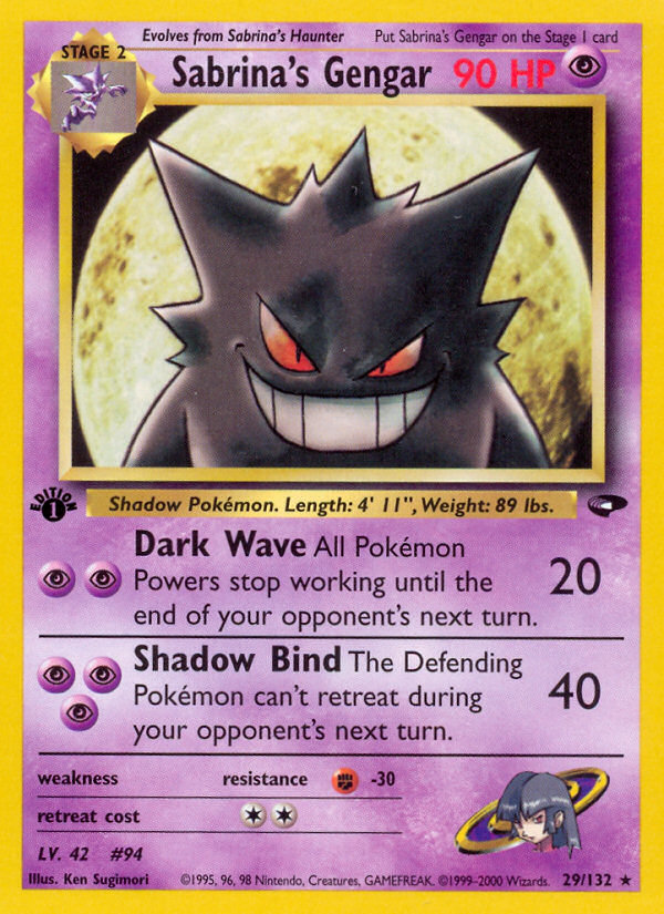 Sabrina's Gengar – Gym Challenge 29/132 Pokémon card