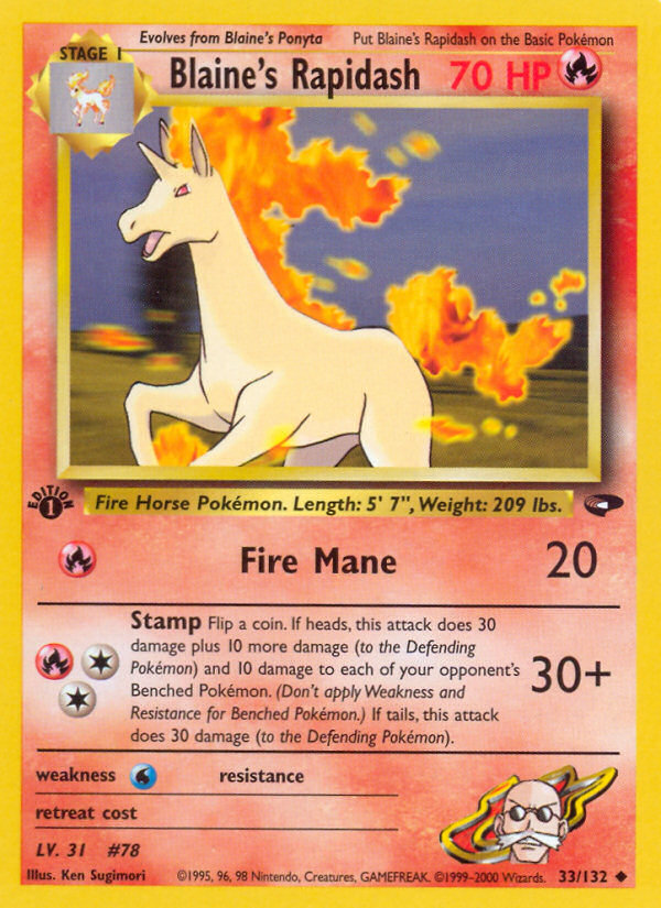 Blaine's Rapidash – Gym Challenge 33/132 Pokémon card