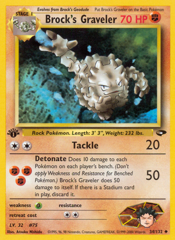 Brock's Graveler – Gym Challenge 34/132 Pokémon card