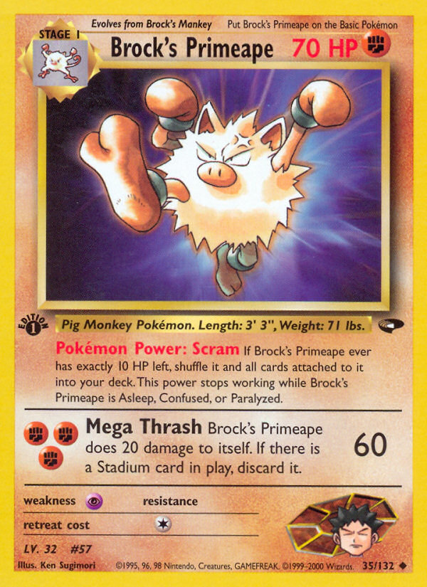 Brock's Primeape – Gym Challenge 35/132 Pokémon card