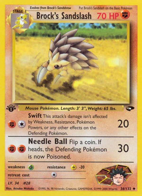 Brock's Sandslash – Gym Challenge 36/132 Pokémon card
