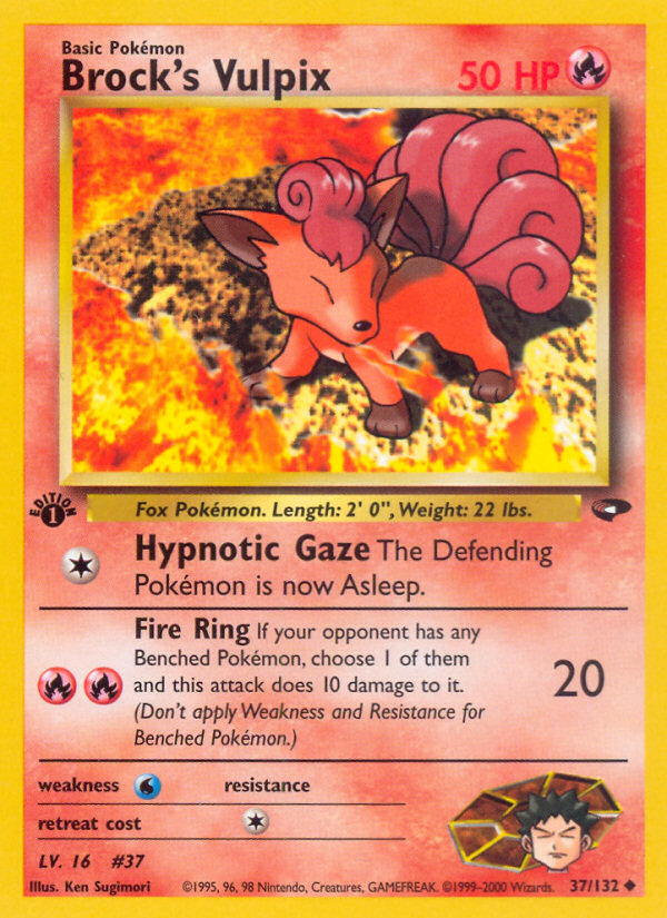 Brock's Vulpix – Gym Challenge 37/132 Pokémon card