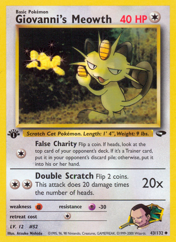 Giovanni's Meowth – Gym Challenge 43/132 Pokémon card
