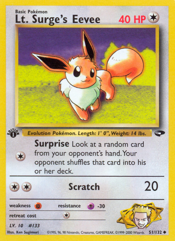 Lt. Surge's Eevee – Gym Challenge 51/132 Pokémon card