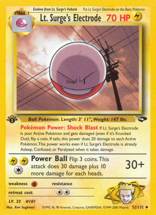 Lt. Surge's Electrode – Gym Challenge 52/132 Pokémon card