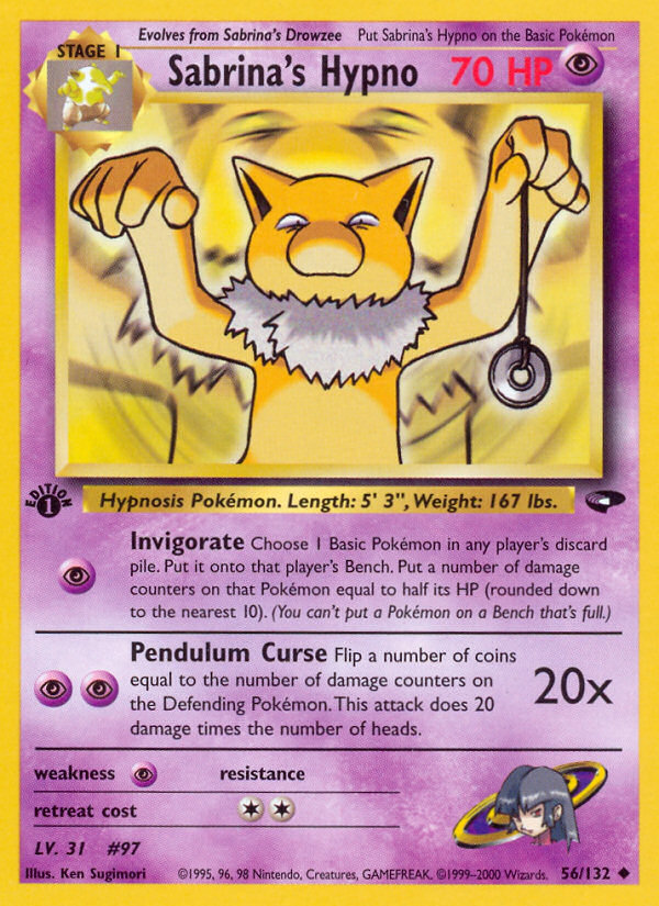 Sabrina's Hypno – Gym Challenge 56/132 Pokémon card
