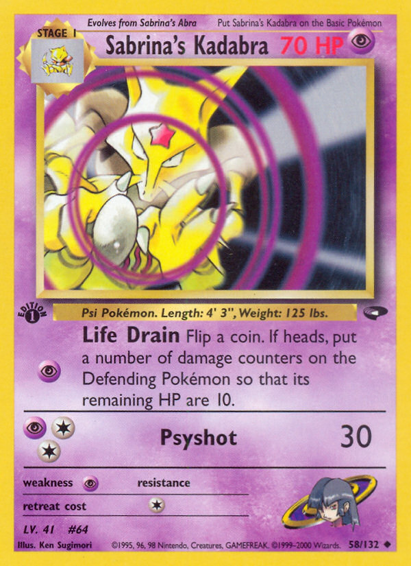 Sabrina's Kadabra – Gym Challenge 58/132 Pokémon card