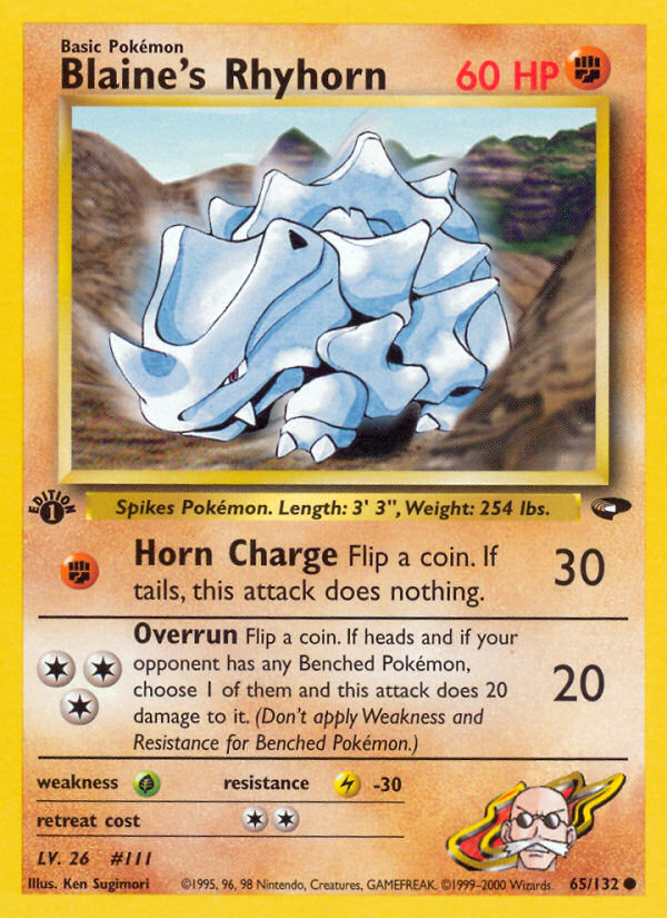 Blaine's Rhyhorn – Gym Challenge 65/132 Pokémon card