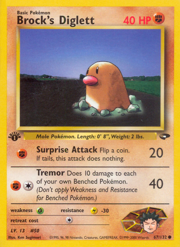 Brock's Diglett – Gym Challenge 67/132 Pokémon card