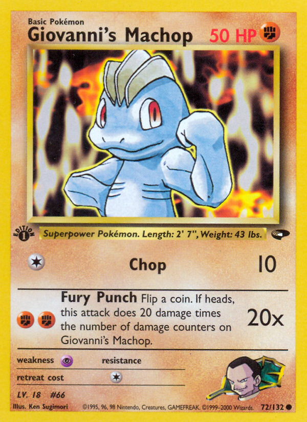Giovanni's Machop – Gym Challenge 72/132 Pokémon card