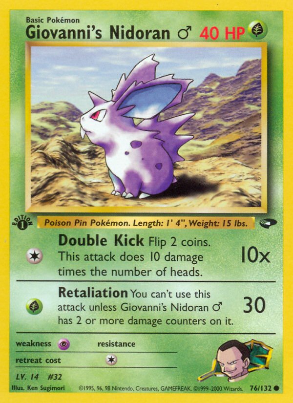 Giovanni's Nidoran ♂ – Gym Challenge 76/132 Pokémon card
