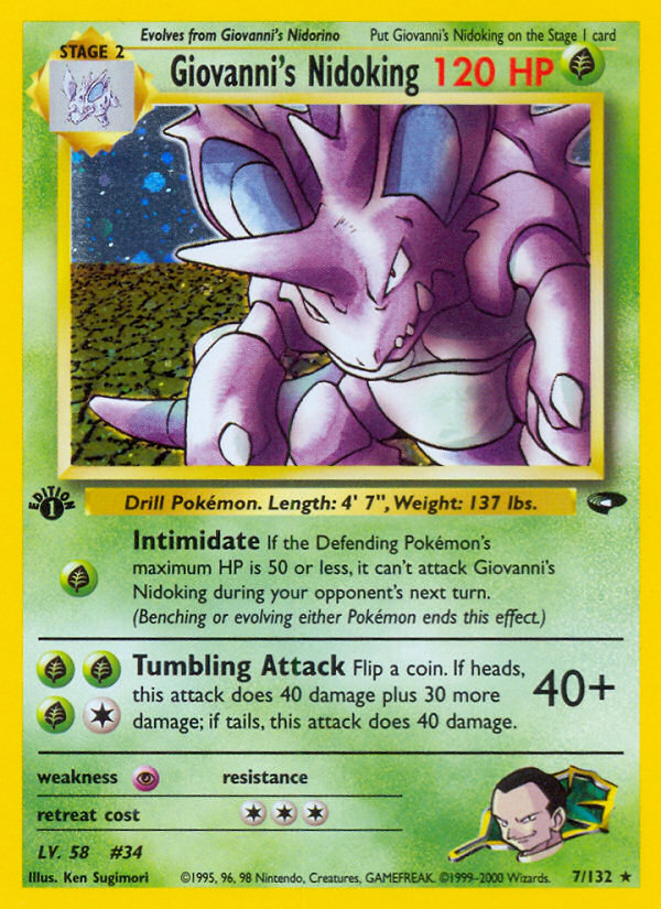 Giovanni's Nidoking – Gym Challenge 7/132 Pokémon card