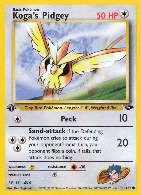 Koga's Pidgey – Gym Challenge 80/132 Pokémon card