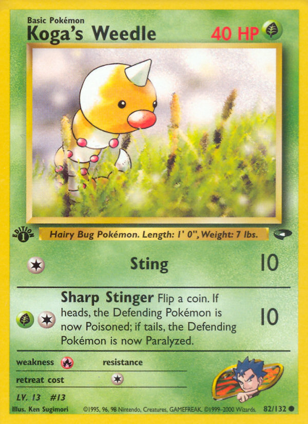 Koga's Weedle – Gym Challenge 82/132 Pokémon card