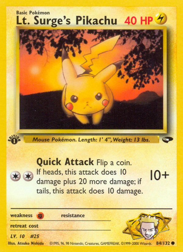 Lt. Surge's Pikachu – Gym Challenge 84/132 Pokémon card