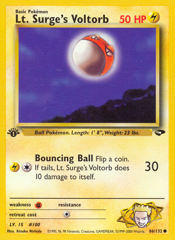 Lt. Surge's Voltorb – Gym Challenge 86/132 Pokémon card