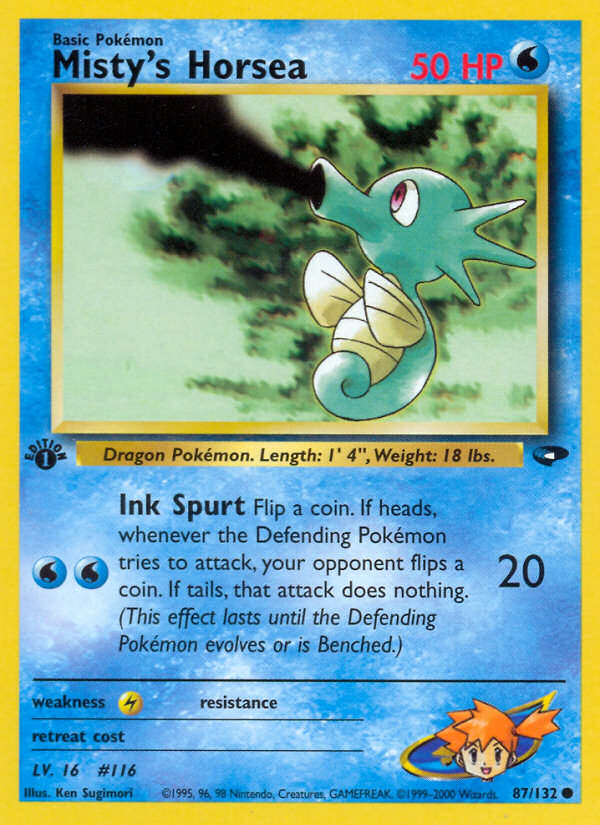 Misty's Horsea – Gym Challenge 87/132 Pokémon card