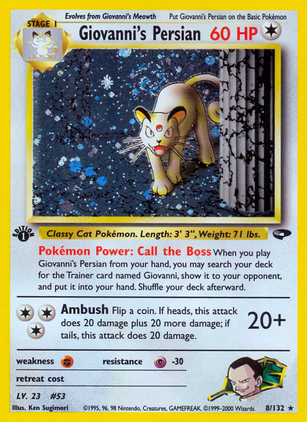 Giovanni's Persian – Gym Challenge 8/132 Pokémon card