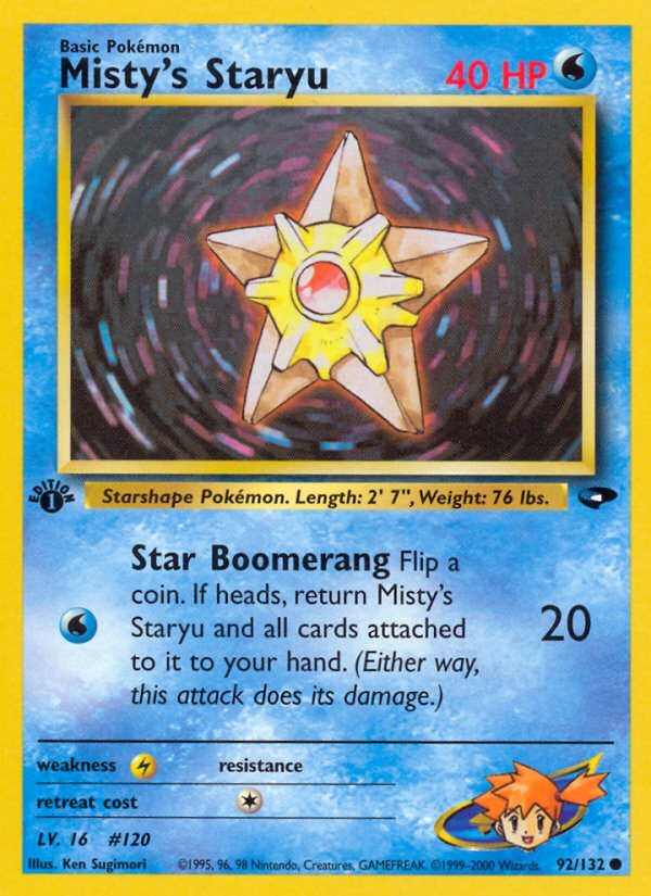 Misty's Staryu – Gym Challenge 92/132 Pokémon card