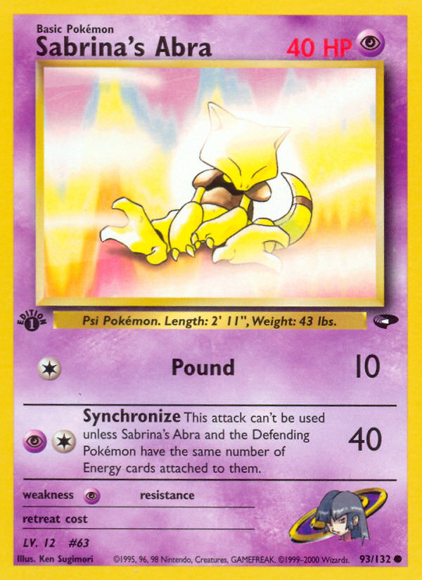 Sabrina's Abra – Gym Challenge 93/132 Pokémon card