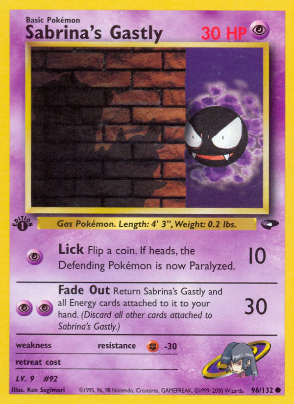Sabrina's Gastly – Gym Challenge 96/132 Pokémon card