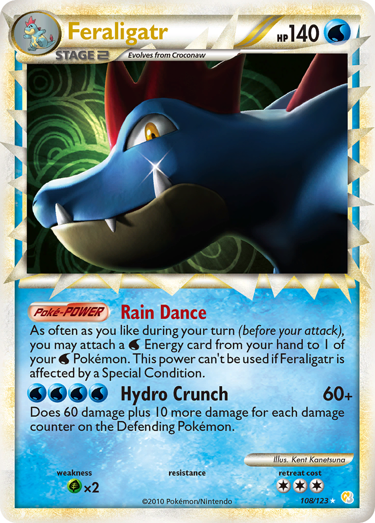 Feraligatr – HeartGold & SoulSilver 108/123 Pokémon card