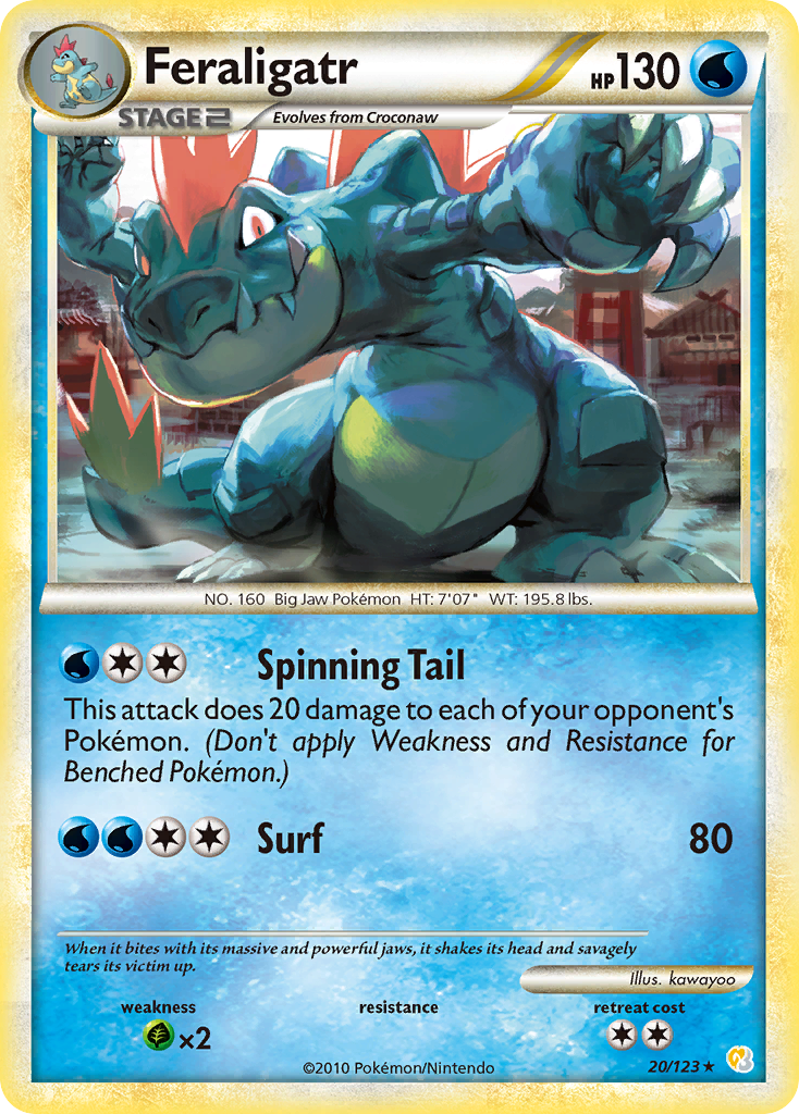 Feraligatr – HeartGold & SoulSilver 20/123 Pokémon card