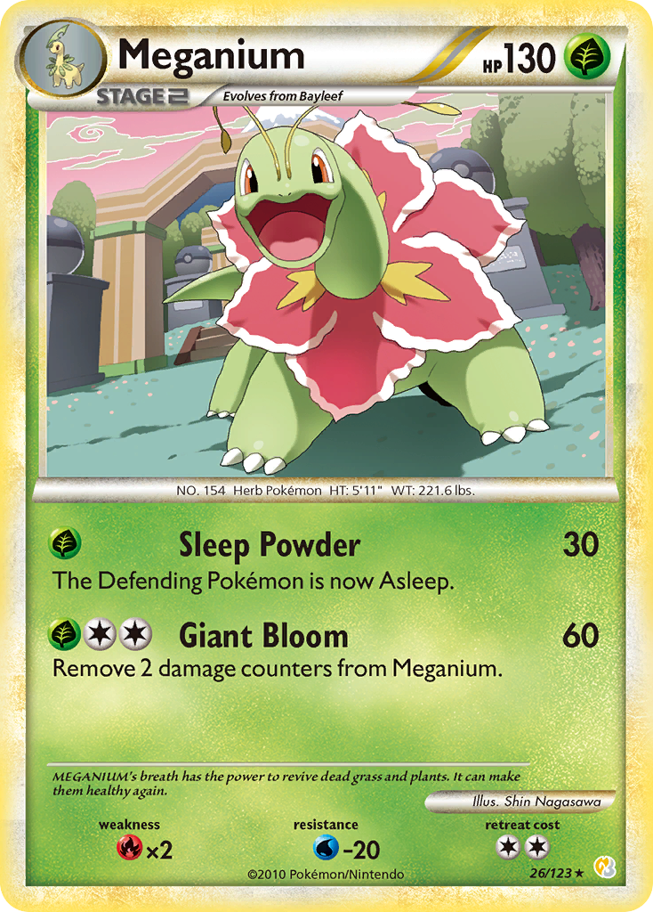 Meganium – HeartGold & SoulSilver 26/123 Pokémon card