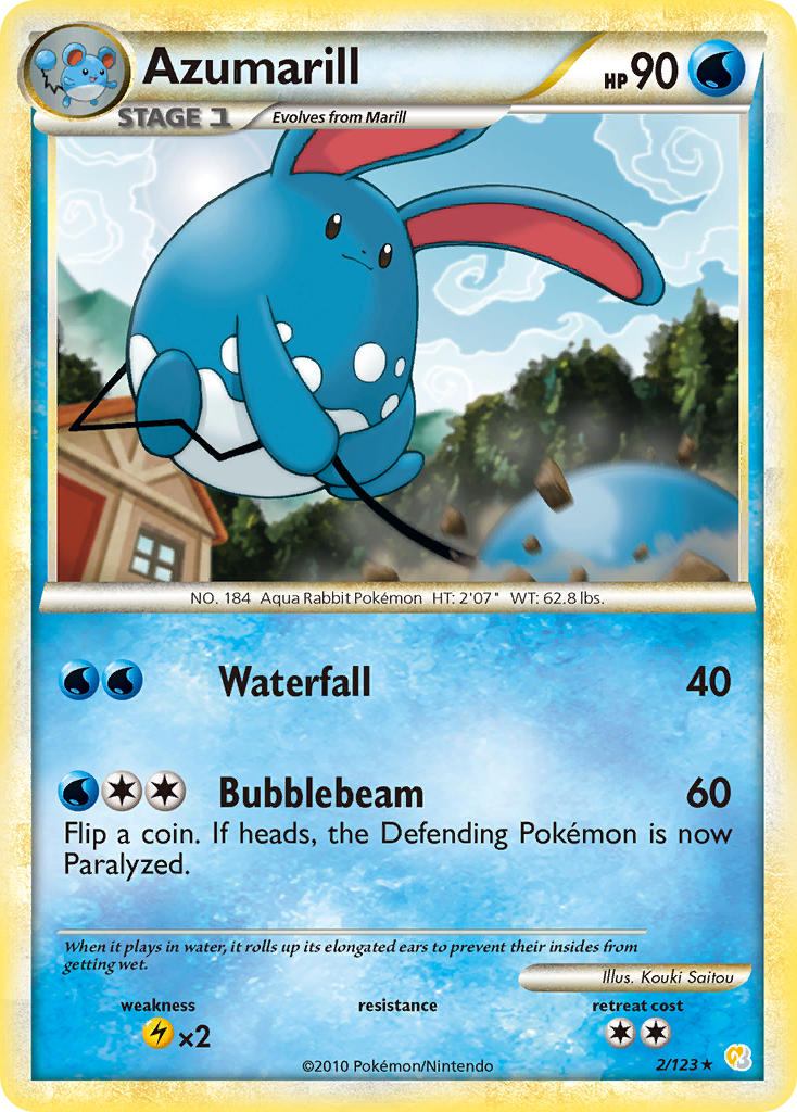 Azumarill – HeartGold & SoulSilver 2/123 Pokémon card